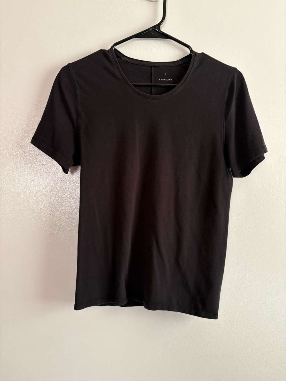 Everlane The Form Short Sleeve Black Crew Neck Tee Supima Cotton Size L